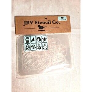 NEW JRV  mini Set Of 8  Vintage Inspired Halloween Each Stencil 5.5" X 4"